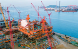 渤海灣首個千億方大氣田中心平臺建造完成
