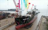 中集太平洋海工建造！7600立方米LNG加注船S1062順利下水