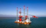 海建新能源1600噸自升式風(fēng)電平臺試航凱旋