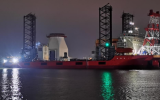 航天大洋SH152-1600T風(fēng)電安裝平臺平安抵達(dá)南通并成功靠泊
